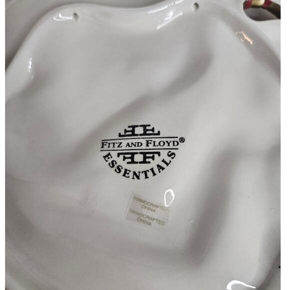 Fitz and Floyd Plaid Xmas Reindeer Canape Serving Holiday plate - Picture 4 of 7